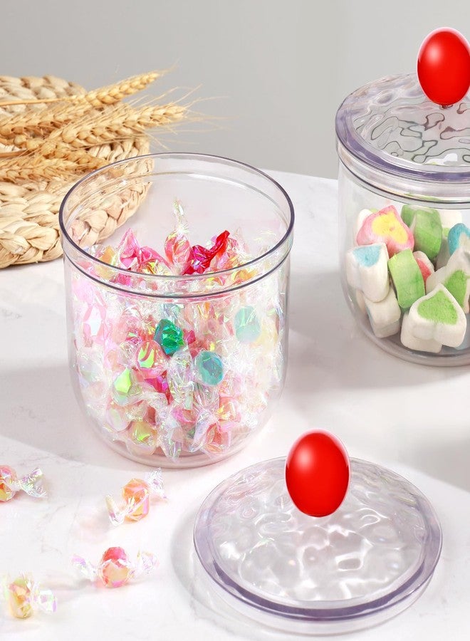 ALEXPRE 3 Pack Candy Jar, Clear Plastic Candy Jar with Lid for Office Desk, Cute Small Candy Bar Containers - Mason Cookie Jars for Buffet, Home Kitchen, Bar Use - Image 2